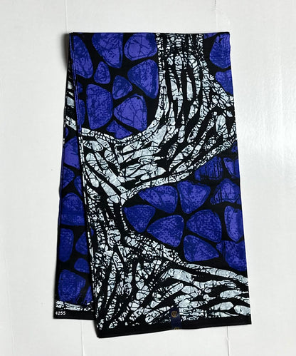 African Print Fabric, Ankara - Blue Fabric