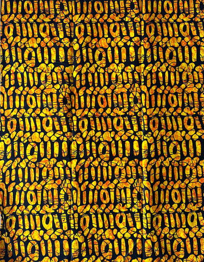 African Print Fabric, Ankara - Orange Fabric, African Clothing