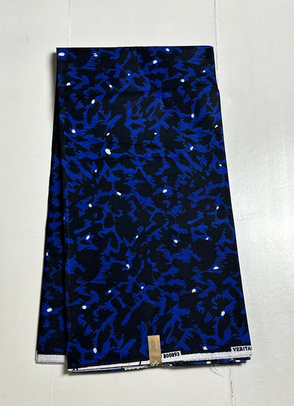 African Print Fabric, Ankara - Blue Fabric