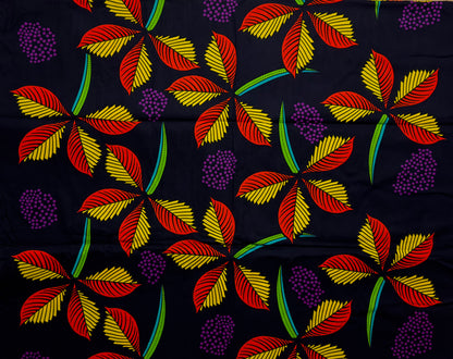 African Print Fabric, Ankara - Purple, Orange, Yellow Fabric