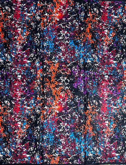 African Print Fabric, Ankara - Blue, Orange, Purple Fabric