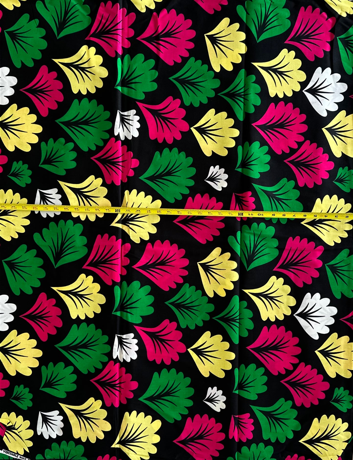 African Print Fabric, Ankara - Pink, Green, Yellow Fabric