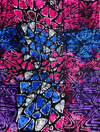 African Print Fabric, Ankara - Purple, Blue, Pink Fabric