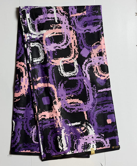 African Print Fabric, Ankara - Purple Fabric