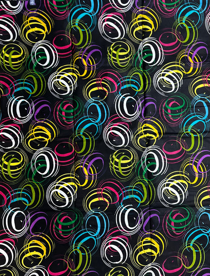 African Print Fabric, Ankara - Black Fabric