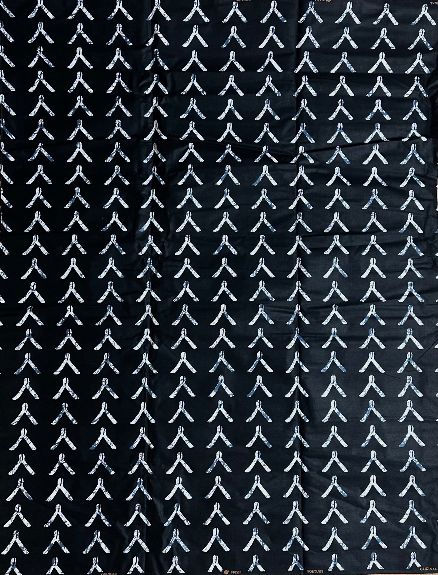 African Print Fabric, Ankara - Black and White Fabric