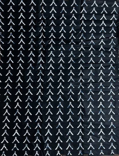 African Print Fabric, Ankara - Black and White Fabric