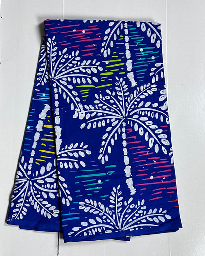African Print Fabric, Ankara - Blue Fabric