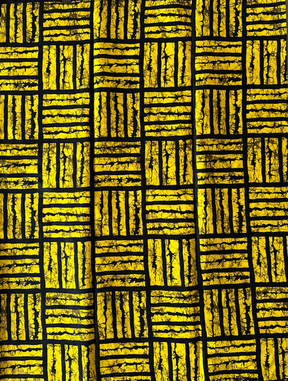 African Print Fabric, Ankara - Yellow Fabric