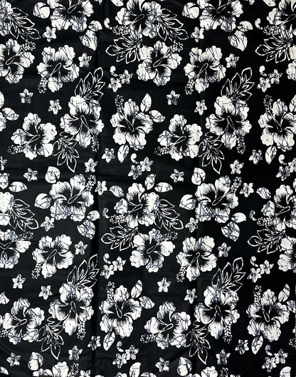 African Print Fabric, Ankara - Black, White Fabric