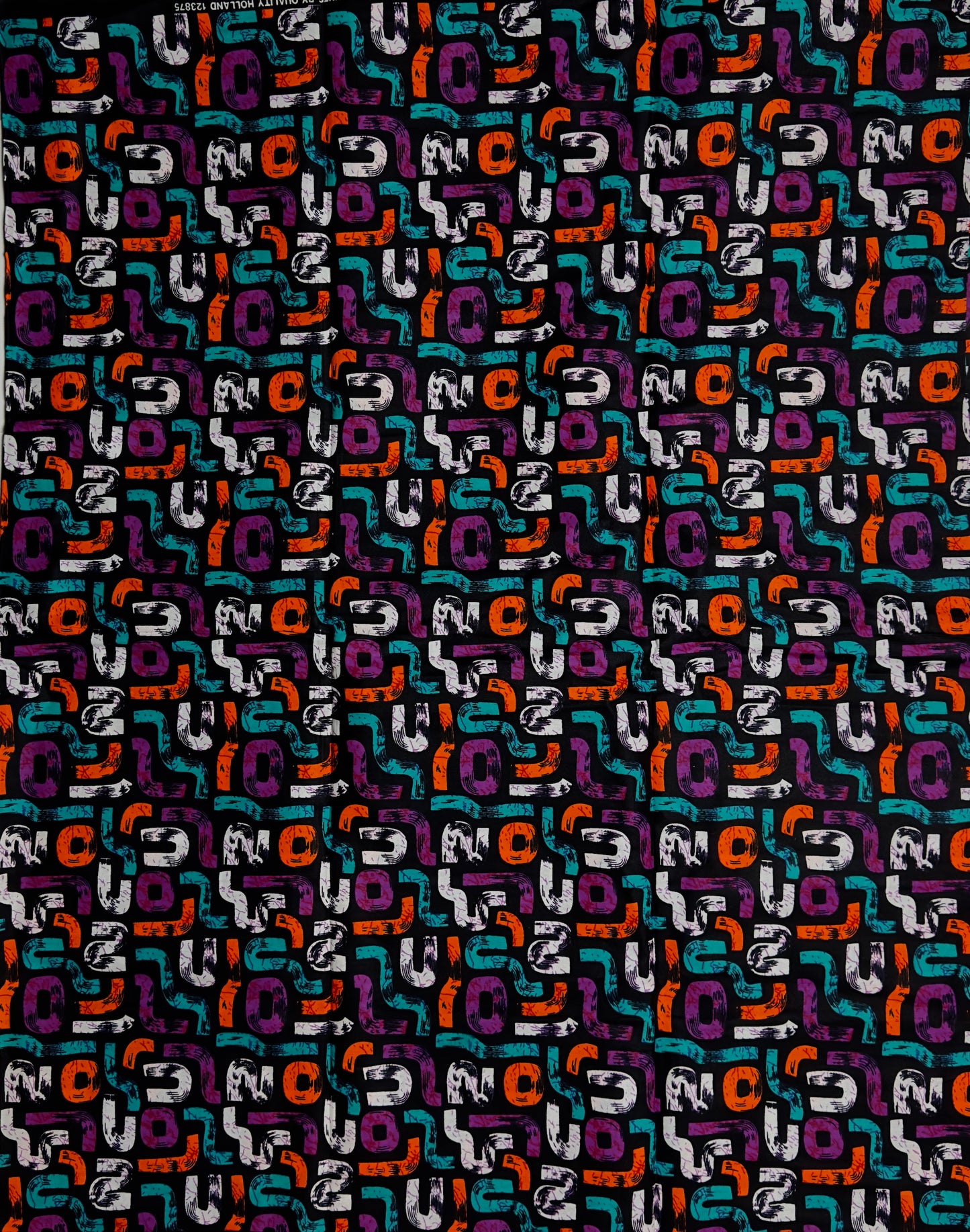 African Print Fabric, Ankara - Purple, Orange White Fabric