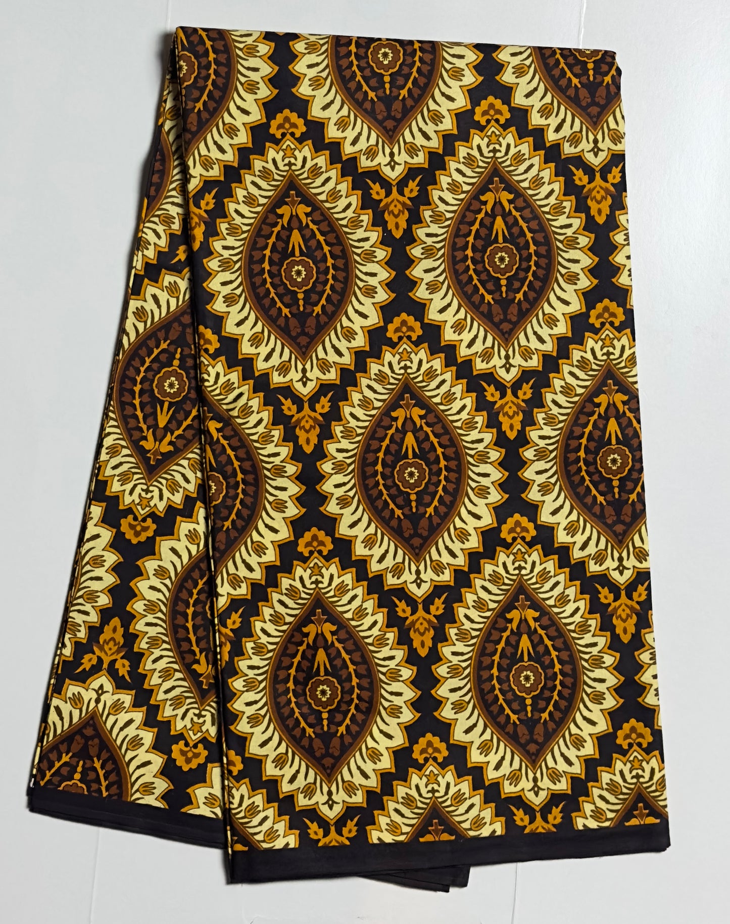 African Print Fabric, Ankara - Brown Fabric