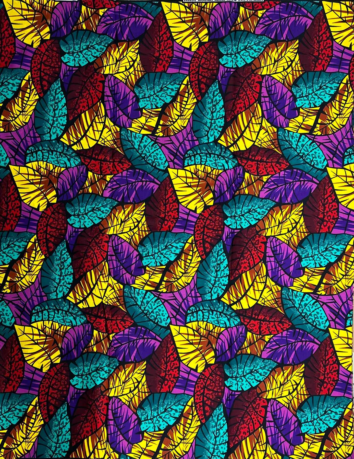 African Print Fabric, Ankara - Yellow, Purple, Red Fabric