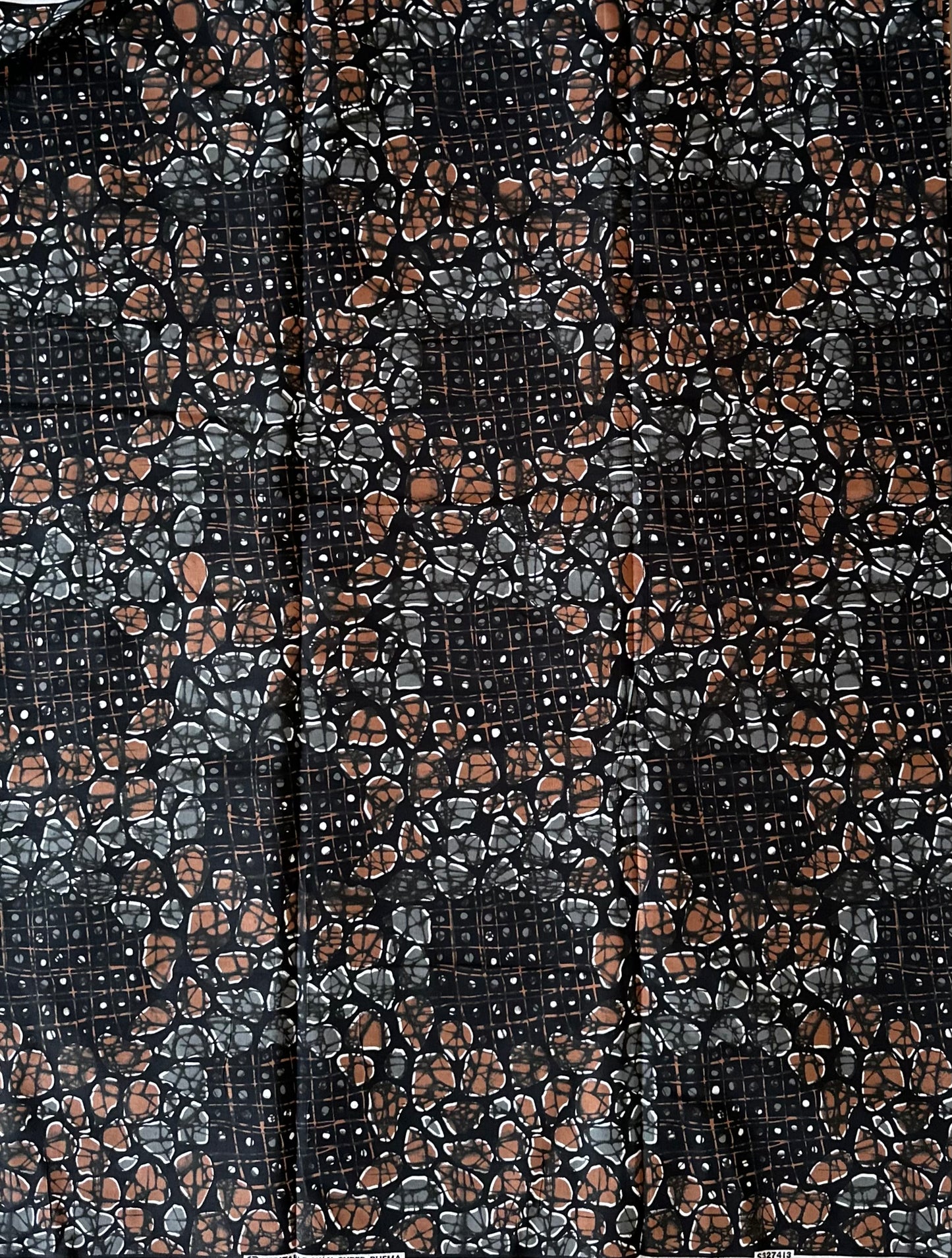 African Print Fabric, Ankara - Brown Fabric