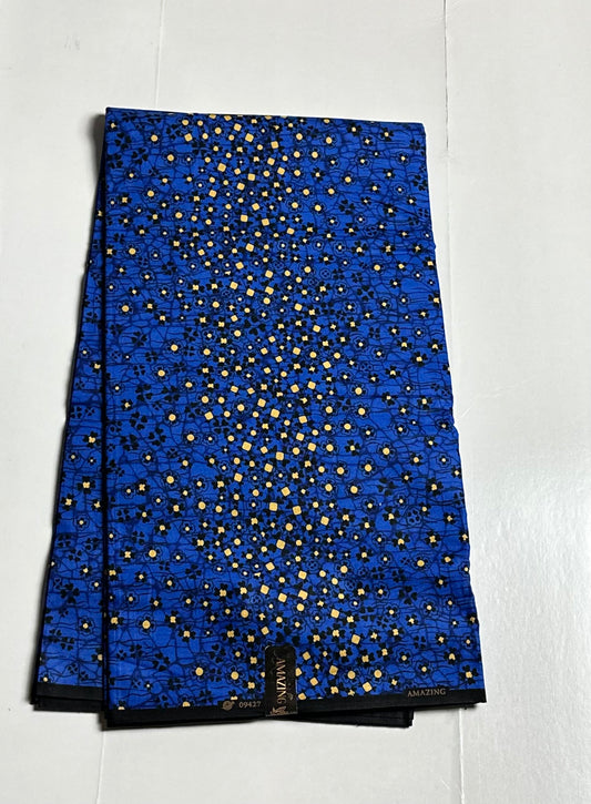 African Print Fabric, Ankara - Blue Fabric
