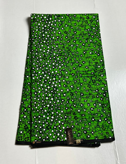 African Print Fabric, Ankara - Green Fabric