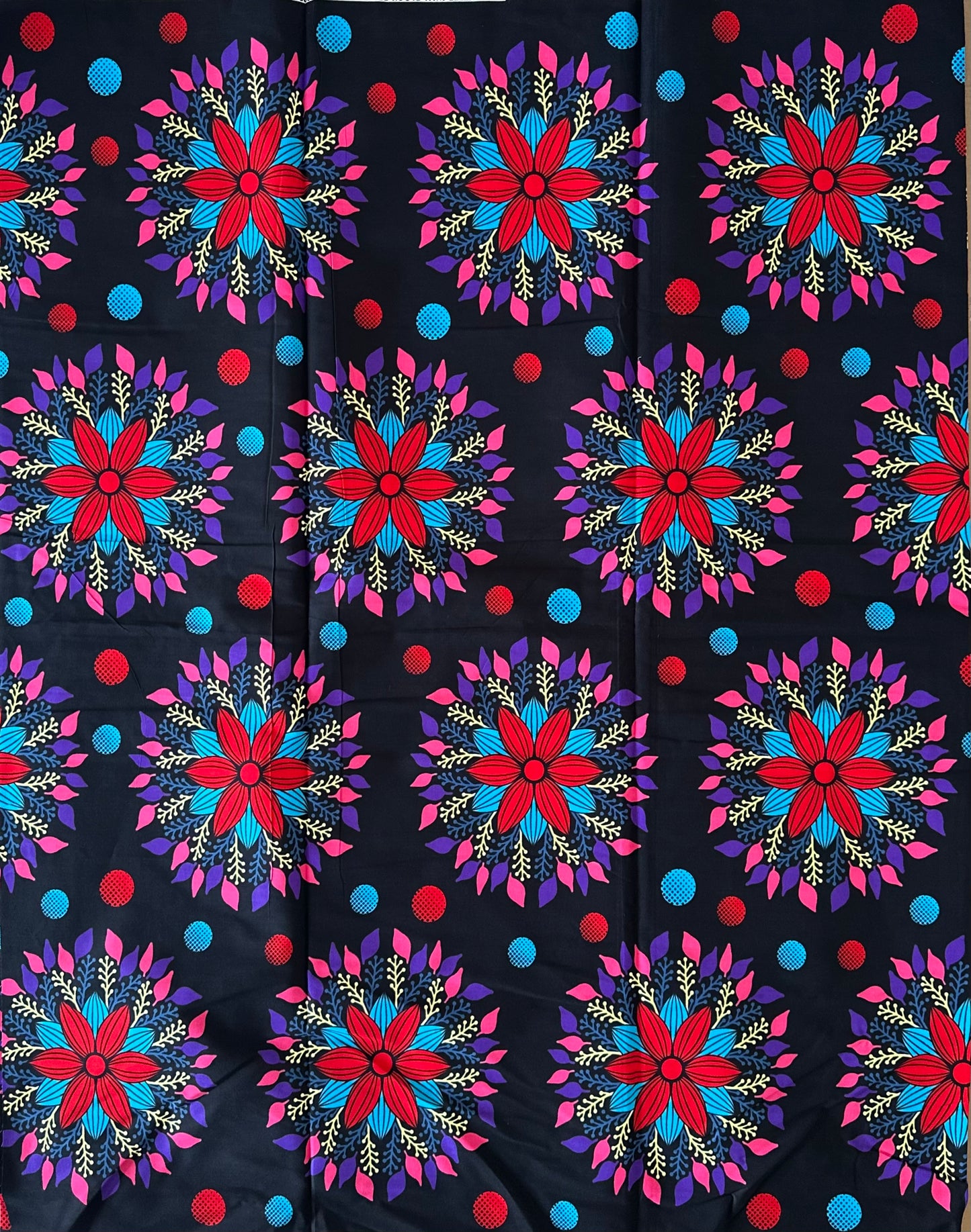 African Print Fabric, Ankara -Pink, Blue Fabric, African Clothing