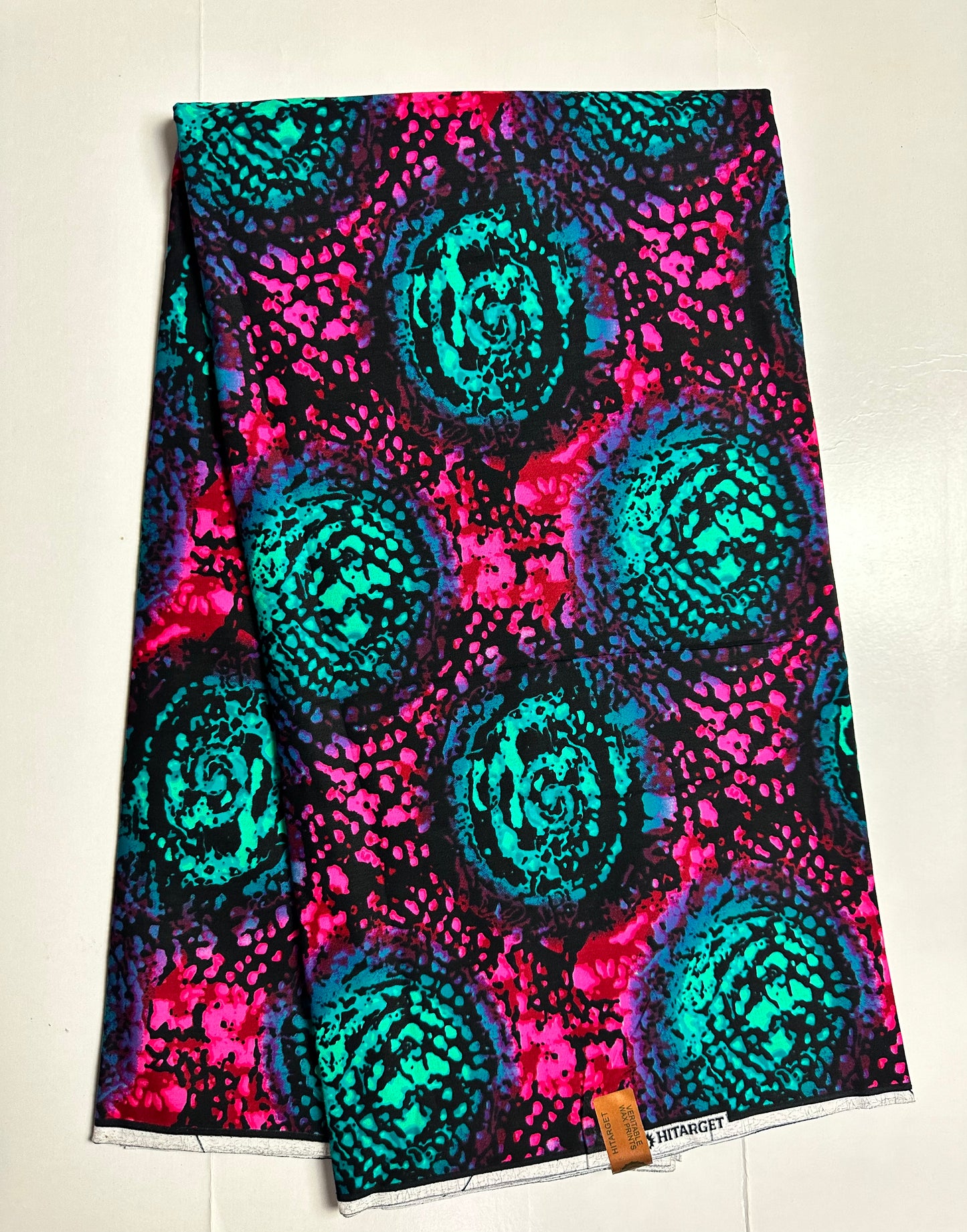 African Print Fabric, Ankara - Pink, Turquoise Fabric