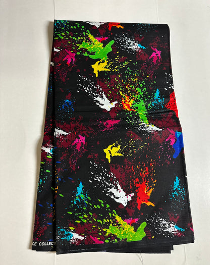 African Print Fabric, Ankara - Black Fabric