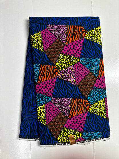 African Print Fabric, Ankara - Blue Fabric