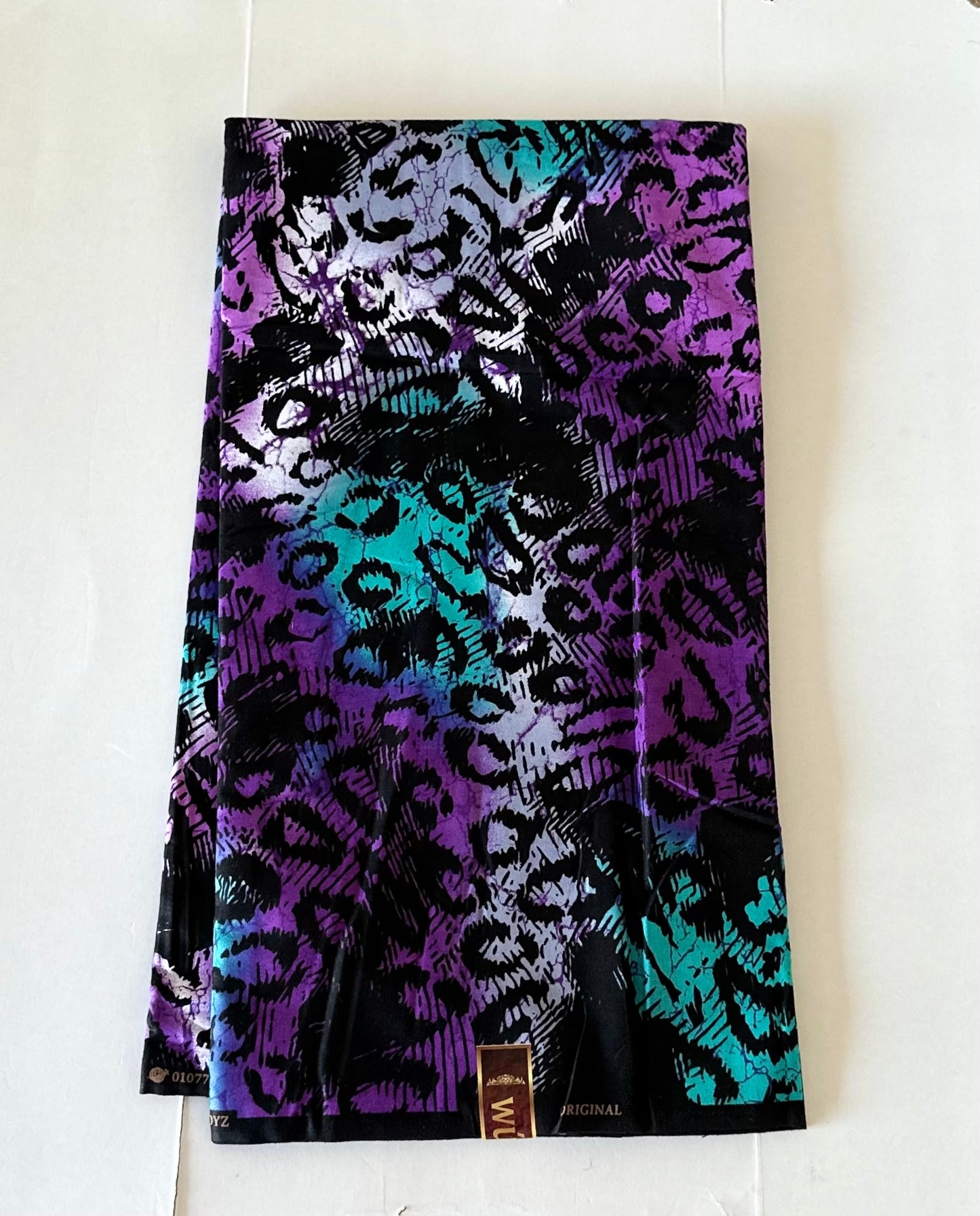 African Print Fabric, Ankara - Purple Fabric