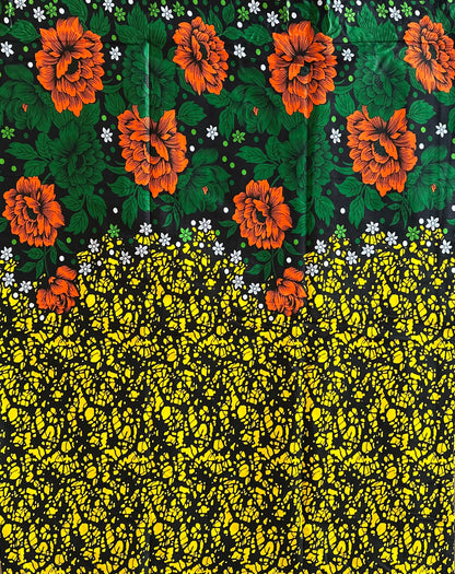 African Print Fabric, Ankara - Yellow Fabric