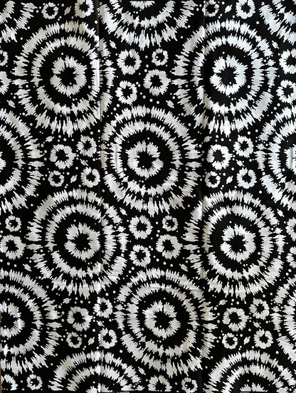 African Print Fabric, Ankara - Black, White, Monochrome Fabric