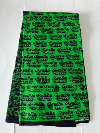 African Print Fabric, Ankara - Green Fabric