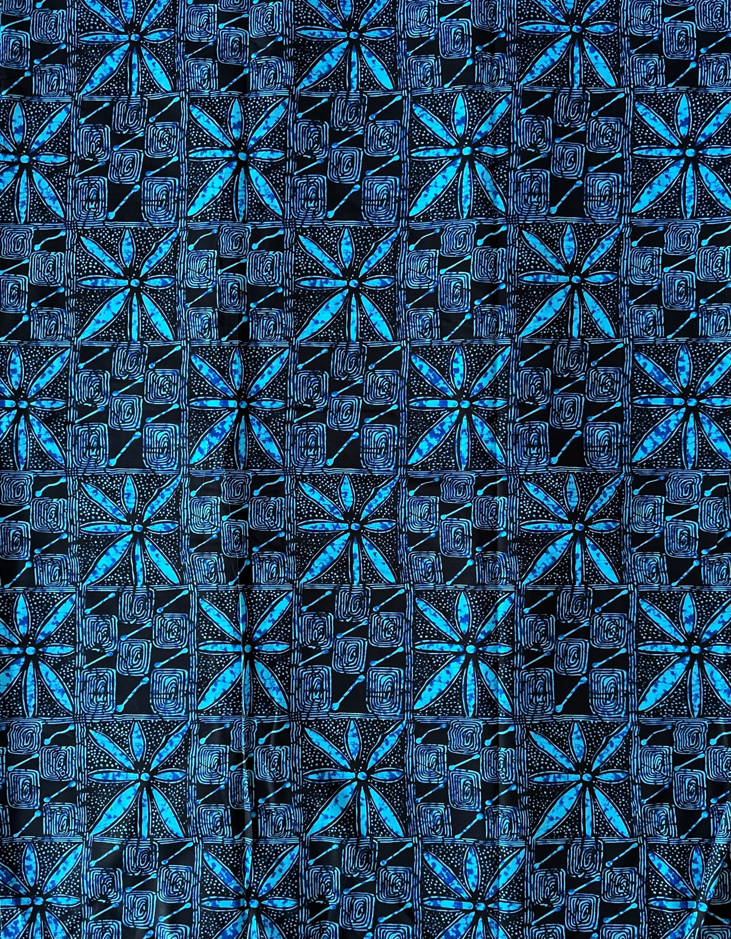 African Print Fabric, Ankara - Blue Fabric