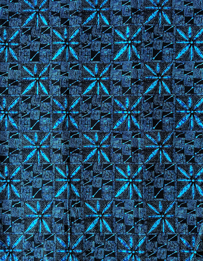 African Print Fabric, Ankara - Blue Fabric