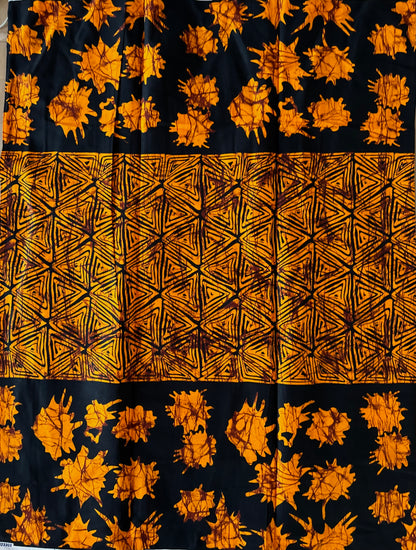 African Print Fabric, Ankara - Orange Fabric