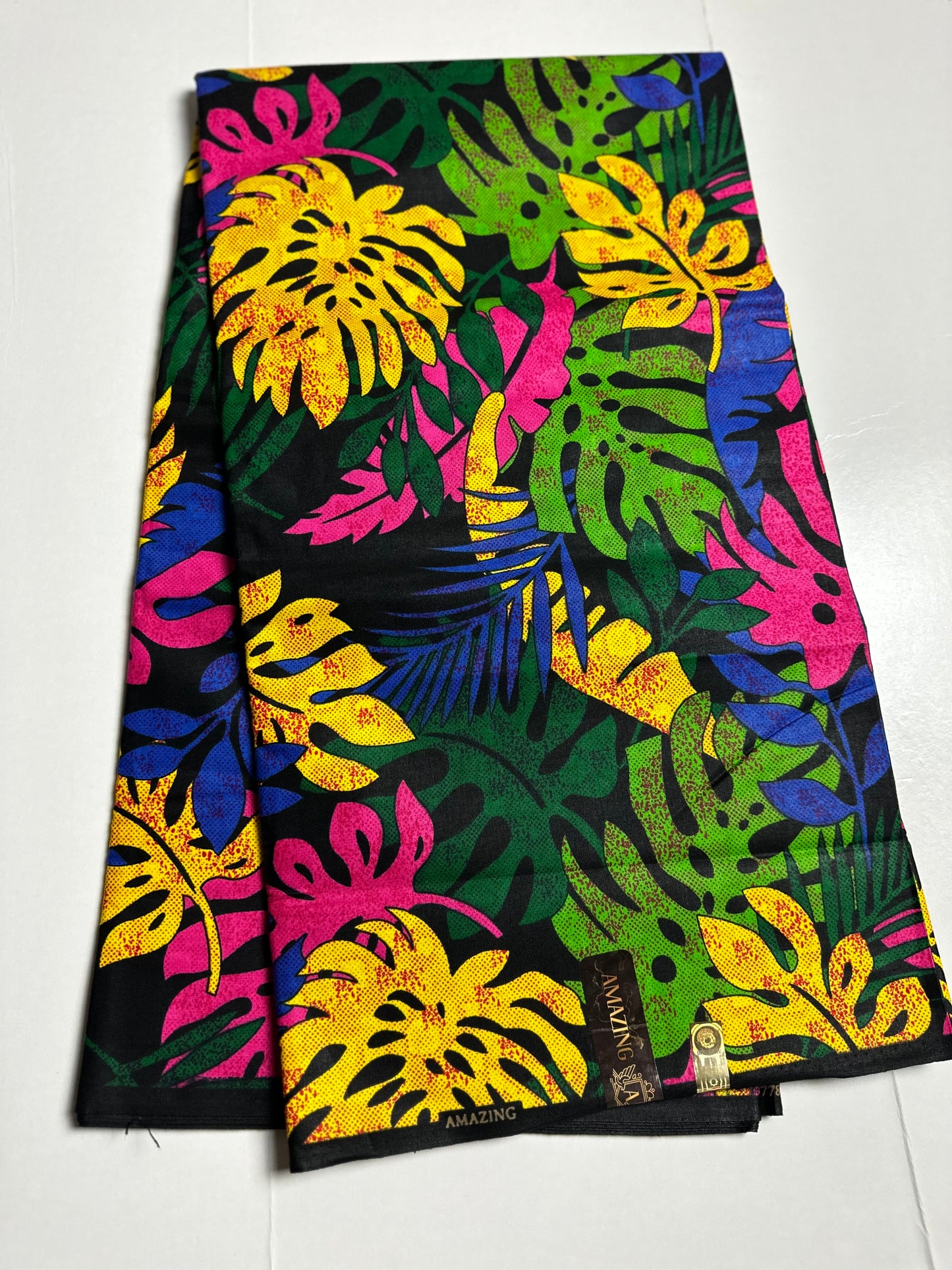 African Print Fabric, Ankara - Blue, Pink, Green, Yellow Fabric
