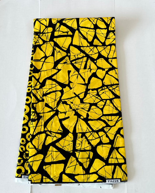 African Print Fabric, Ankara - Yellow Fabric