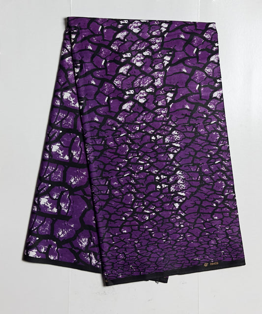 African Print Fabric, Ankara - Purple Fabric