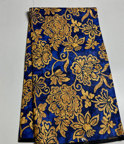 African Print Fabric, Ankara - Blue Fabric