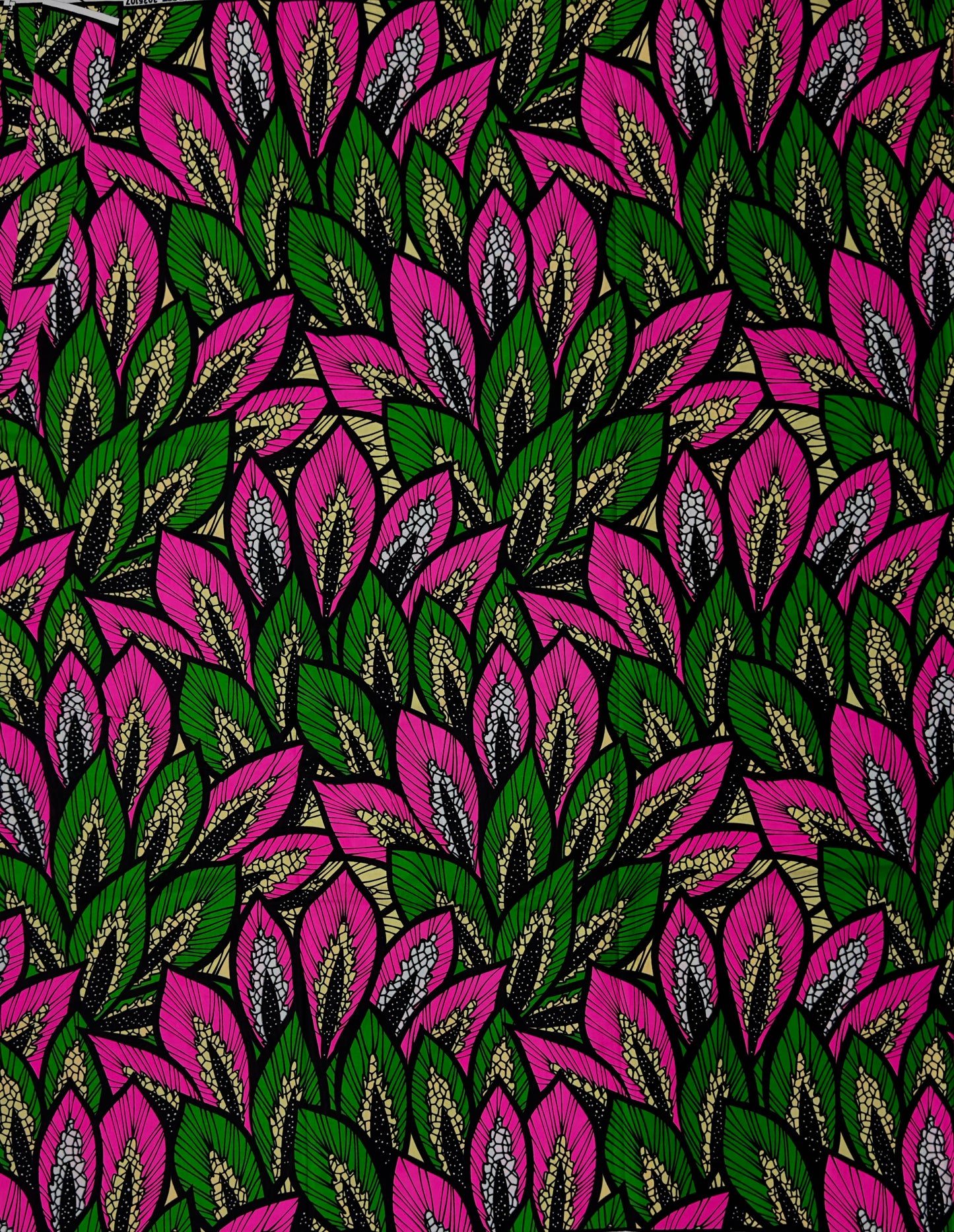 African Print Fabric, Ankara -Pink, Green Fabric