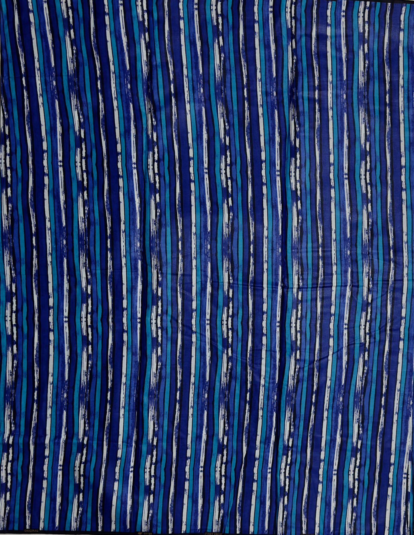 African Print Fabric, Ankara - Blue, White Fabric