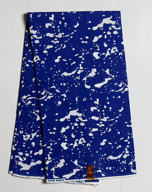 African Print Fabric, Ankara - Blue Fabric