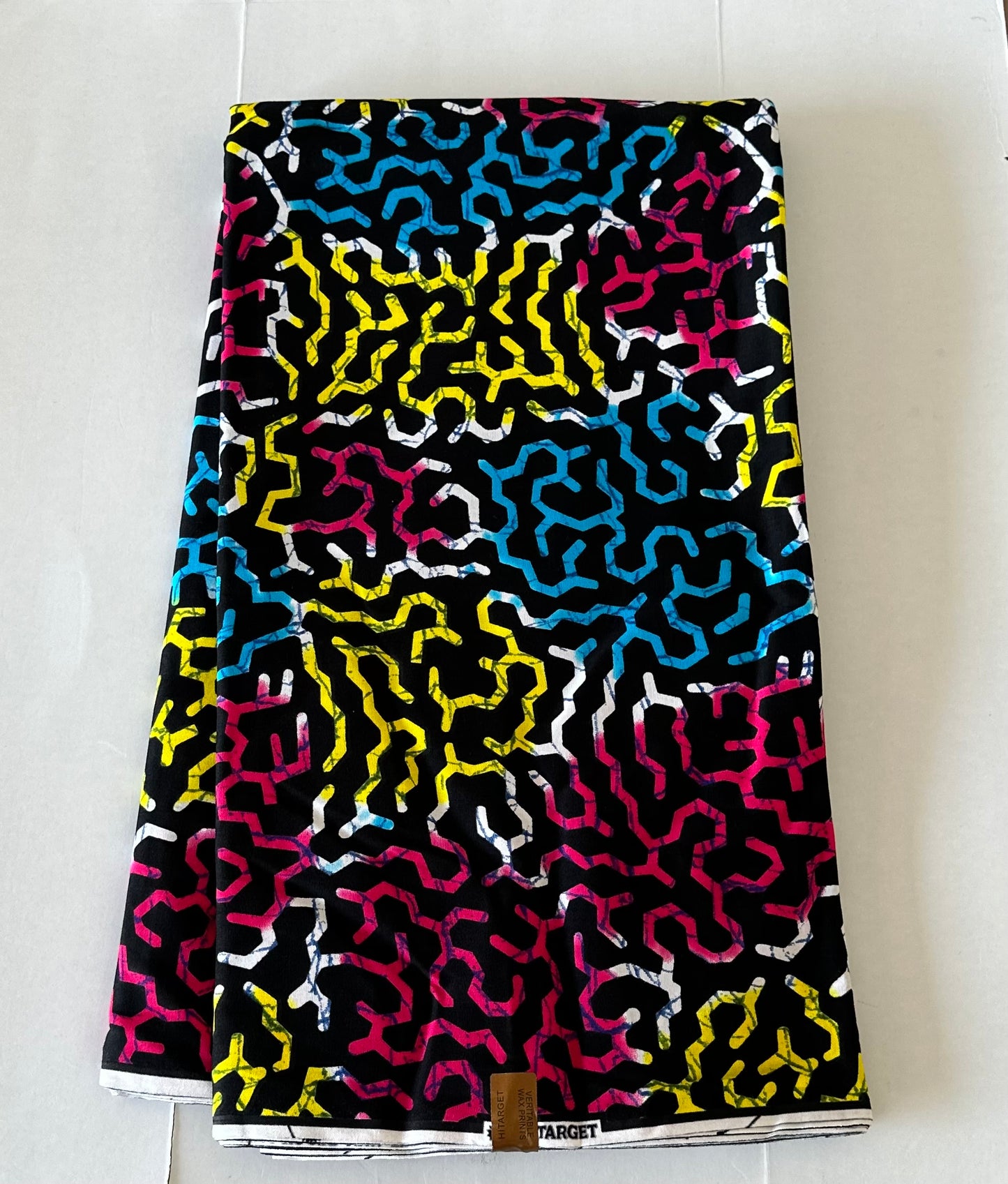 African Print Fabric, Ankara - Blue, Yellow, Pink Fabric