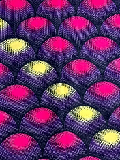 African Print Fabric, Ankara - Purple, Pink, Beige Fabric