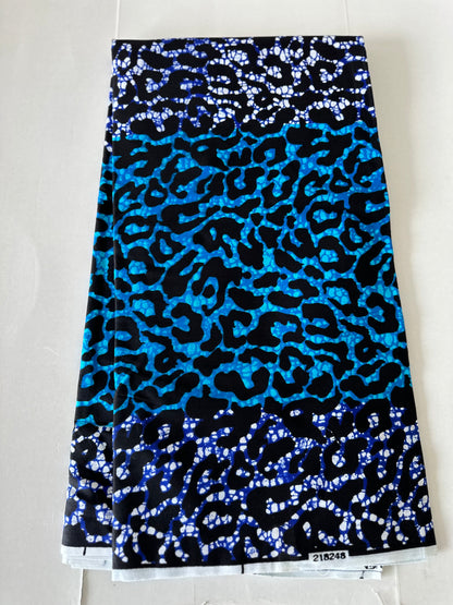 African Print Fabric, Ankara - Blue Fabric