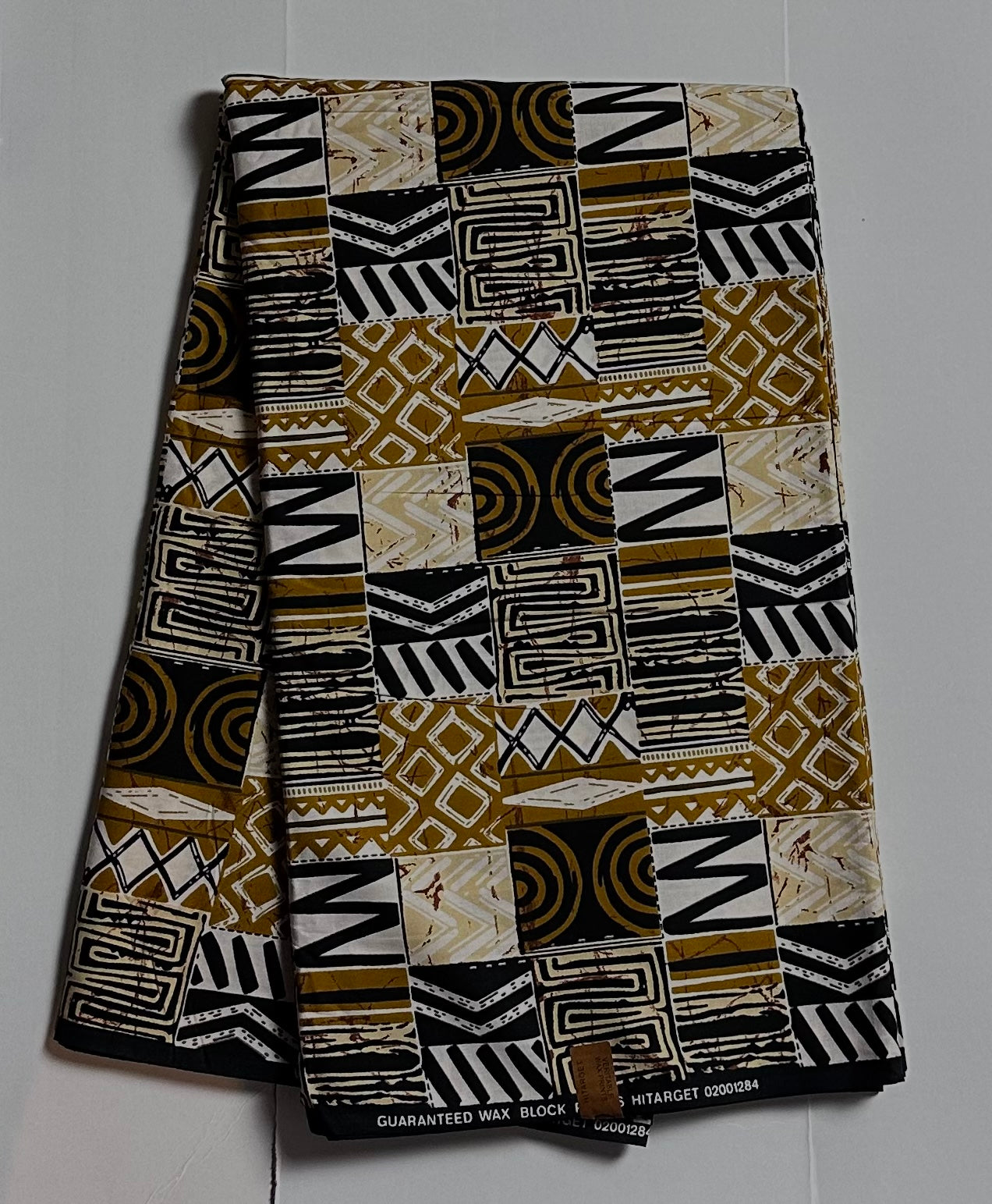 African Print Fabric, Ankara - Black, Brown, White Fabric