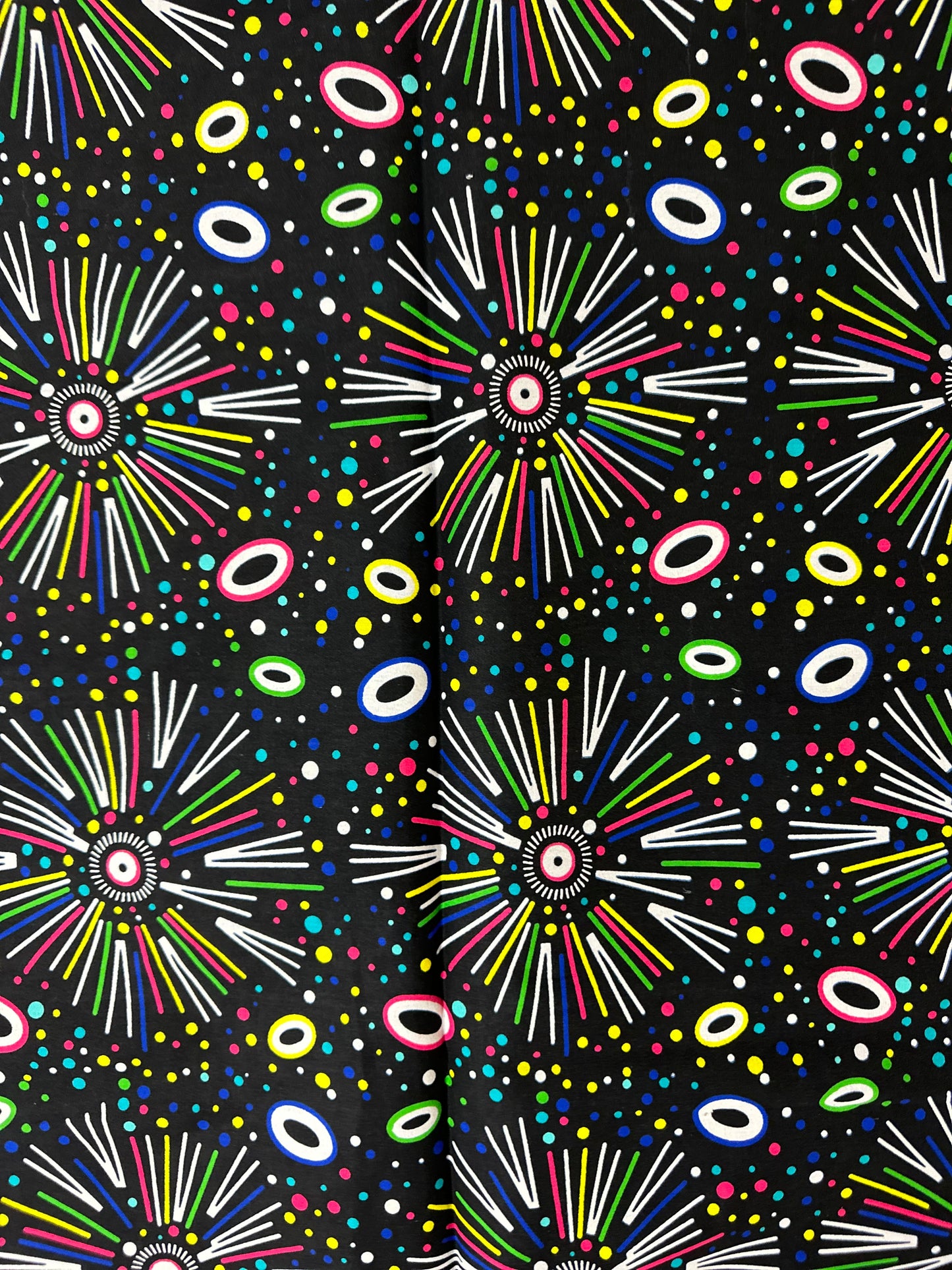 African Print Fabric, Ankara - Blue, Yellow, Pink Fabric
