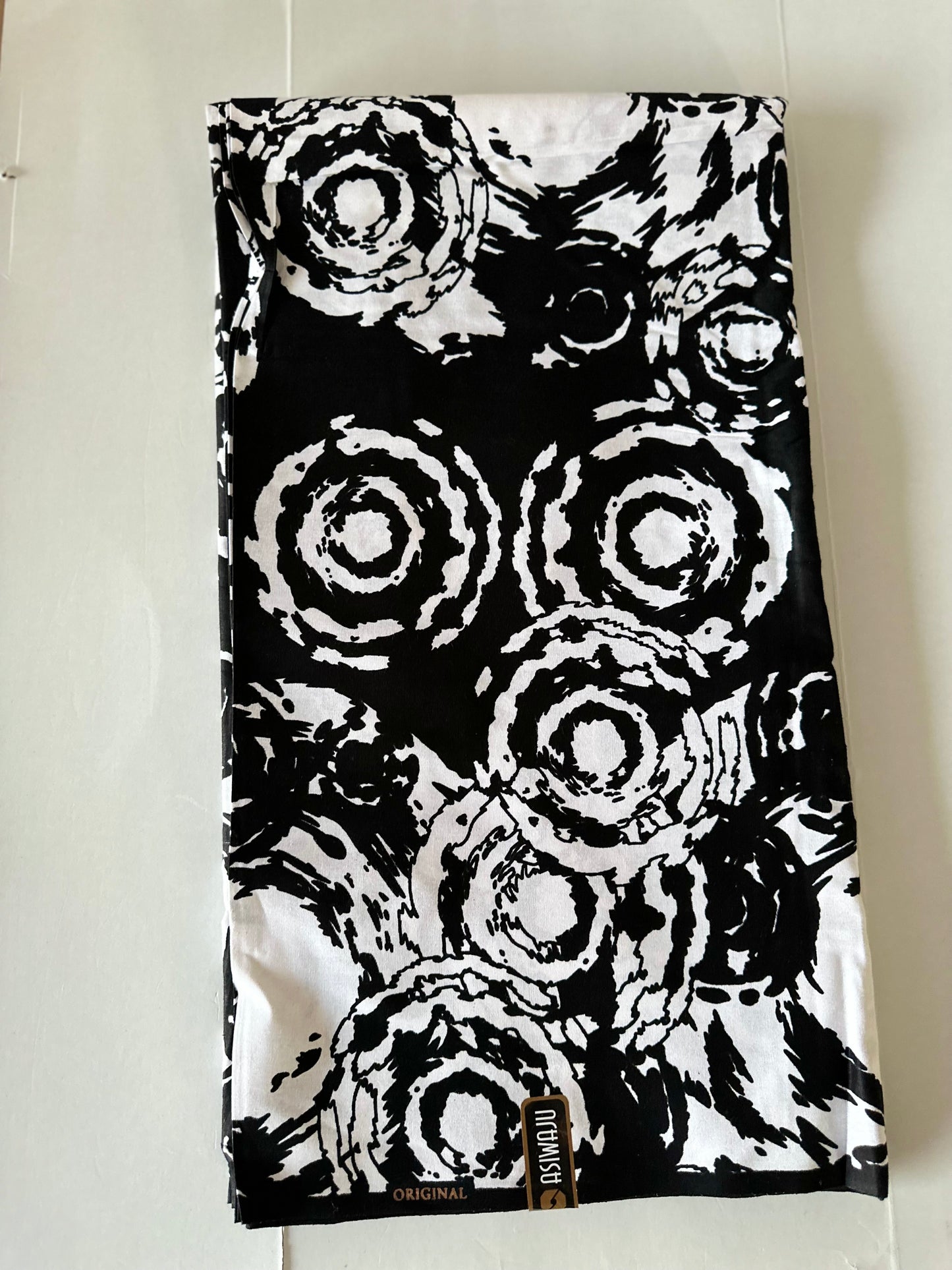 African Print Fabric, Ankara - Black, White, Monochrome Fabric