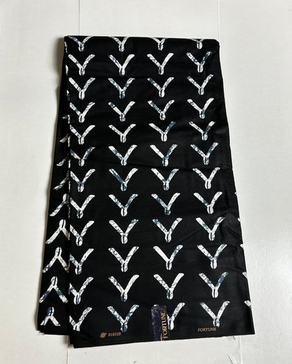 African Print Fabric, Ankara - Black and White Fabric