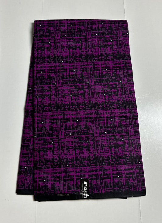 African Print Fabric, Ankara - Purple Fabric