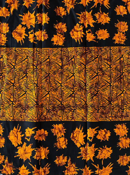 African Print Fabric, Ankara - Orange Fabric