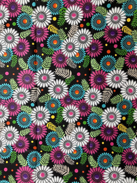 African Print Fabric, Ankara - Black Fabric