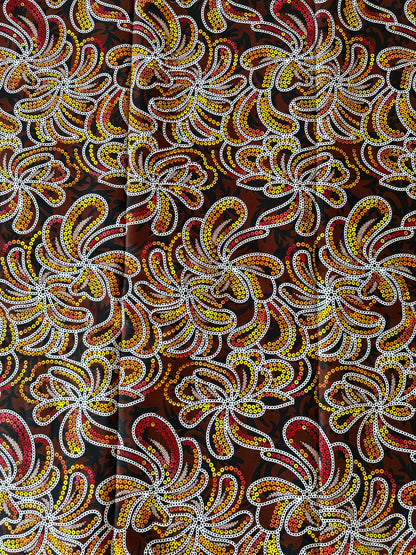 African Print Fabric, Ankara -Brown Fabric, African Clothing