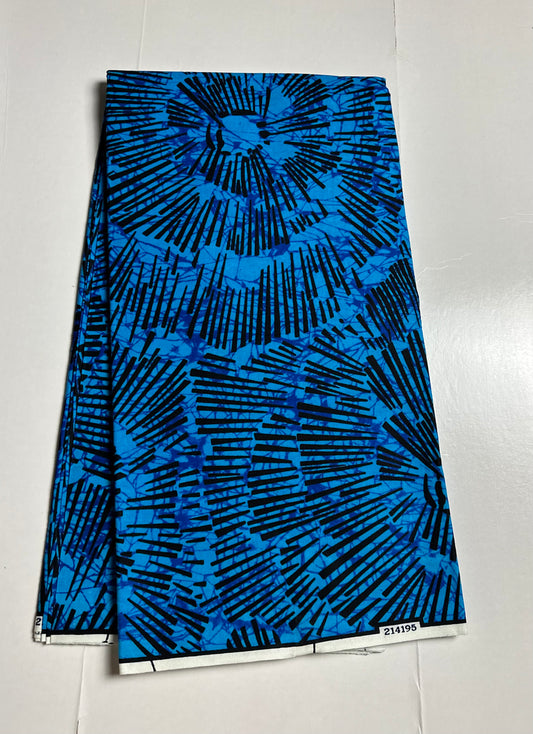African Print Fabric, Ankara - Blue Fabric
